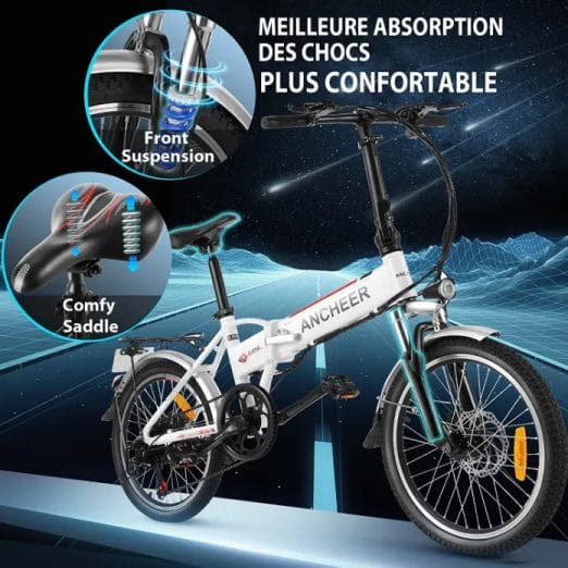 Best Electric Bikes For Food Delivery Ancheer Folding Ebike Image 4