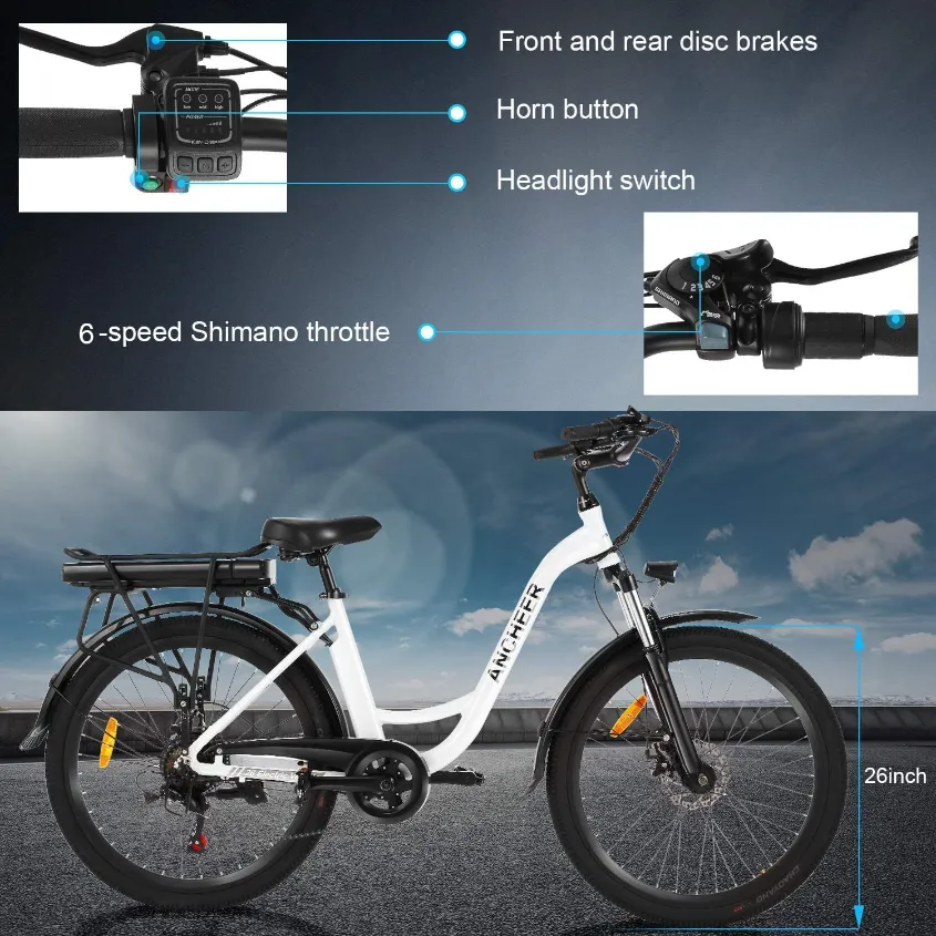 Best Fastest Speed E-Bikes ANCHEER 26 Electric Bike 7