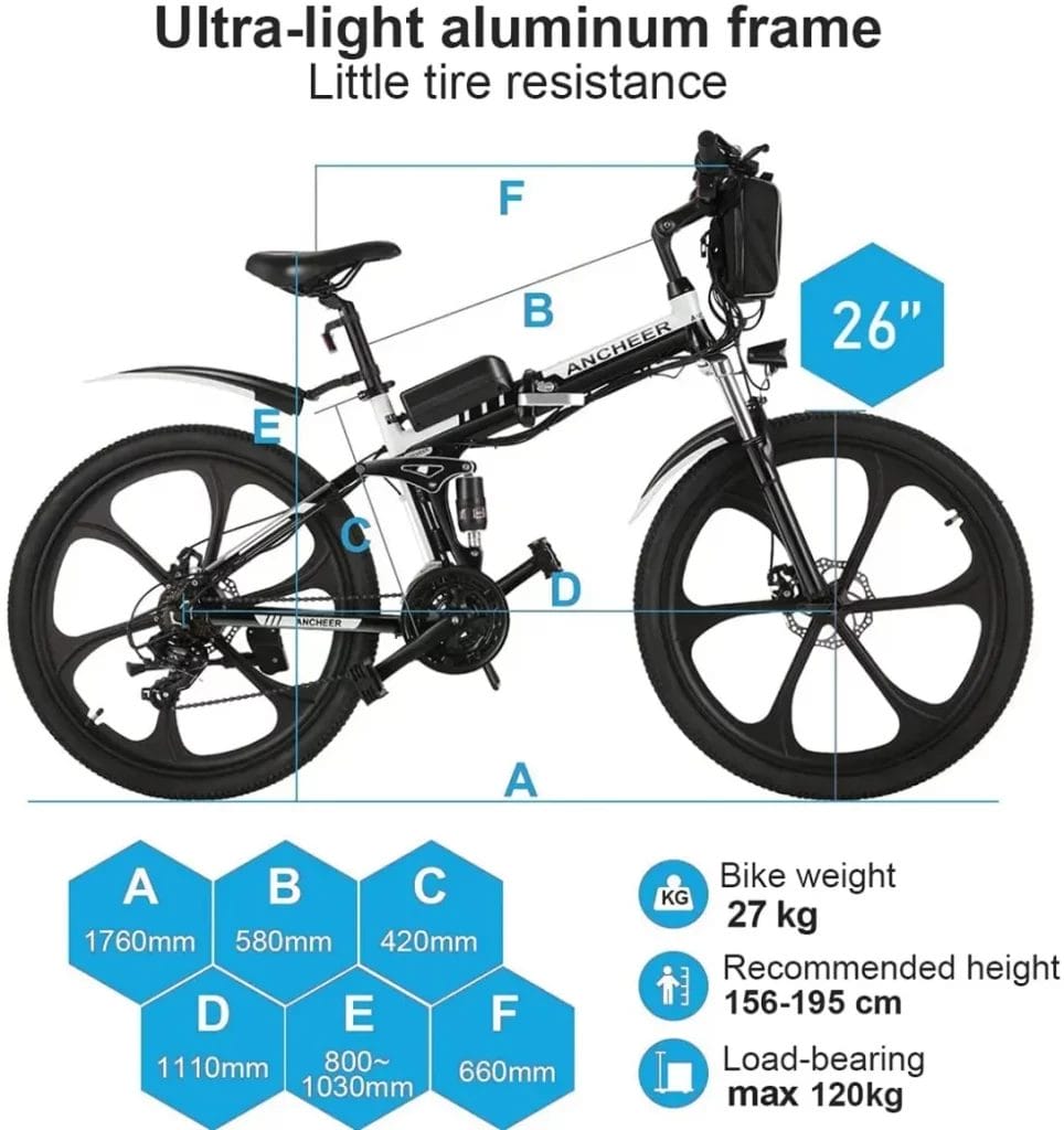 Best Gravel Electric Bikes ANCHEER Electric Mountain Bike 3