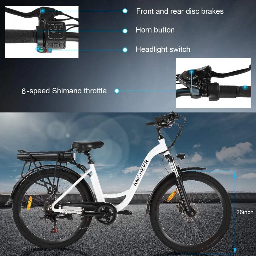 Best Step Through EBike ANCHEER 26 Electric Bike 8
